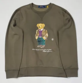 Nwt Polo Ralph Lauren Olive Preppy Teddy Bear Sweatshirt