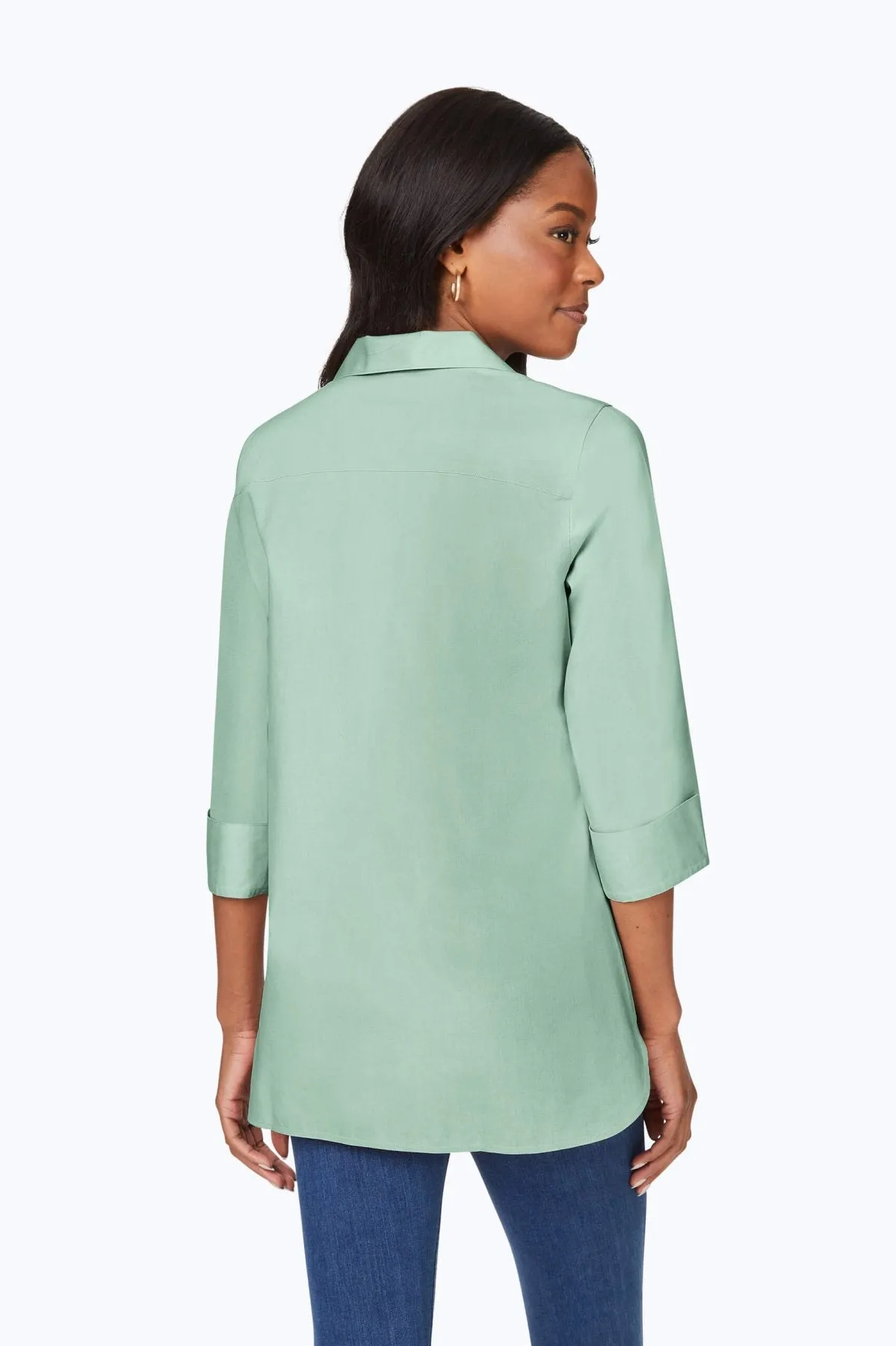 Pandora Pinpoint No Iron 3/4 Sleeve Tunic, Jade Gem