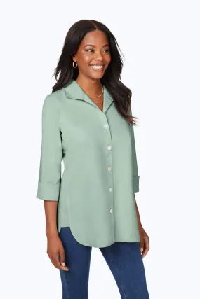 Pandora Pinpoint No Iron 3/4 Sleeve Tunic, Jade Gem