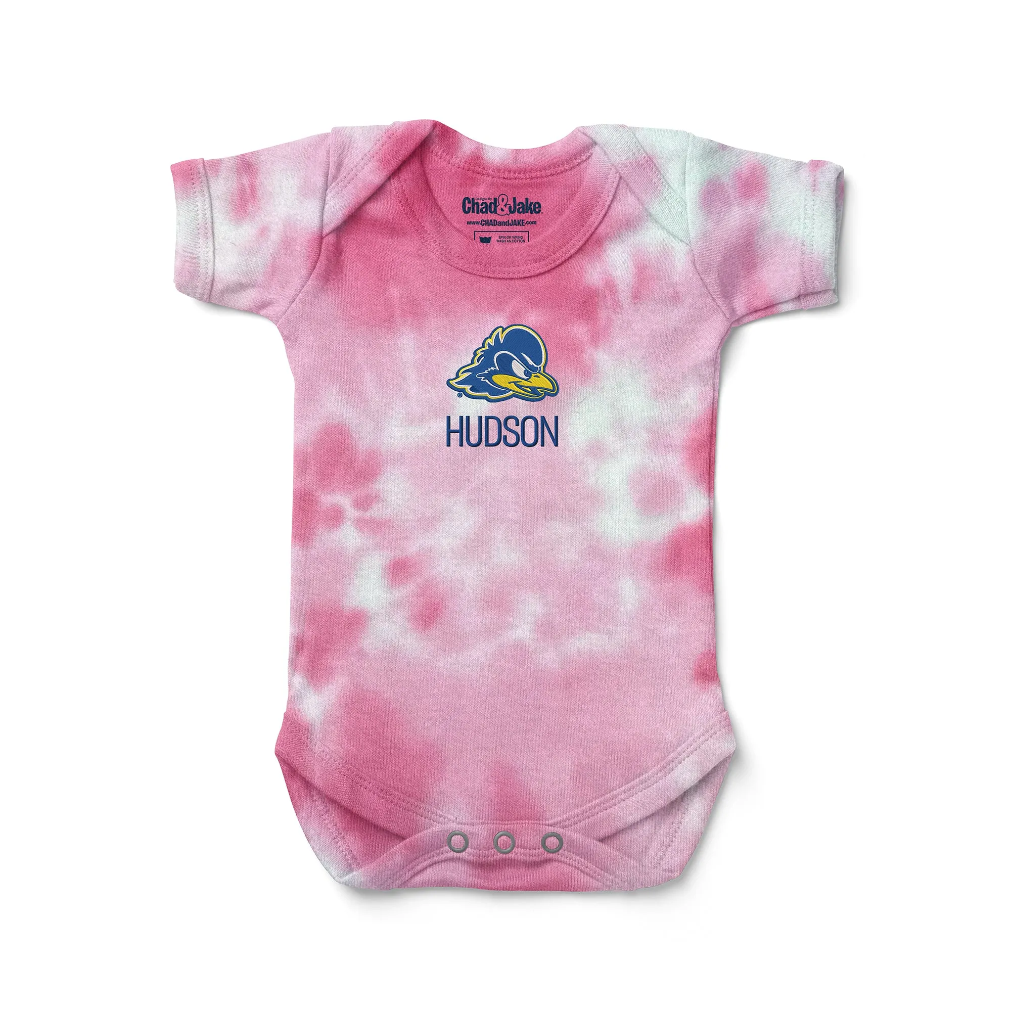 Personalized Delaware Fightin' Blue Hens Tie Dye Bodysuit