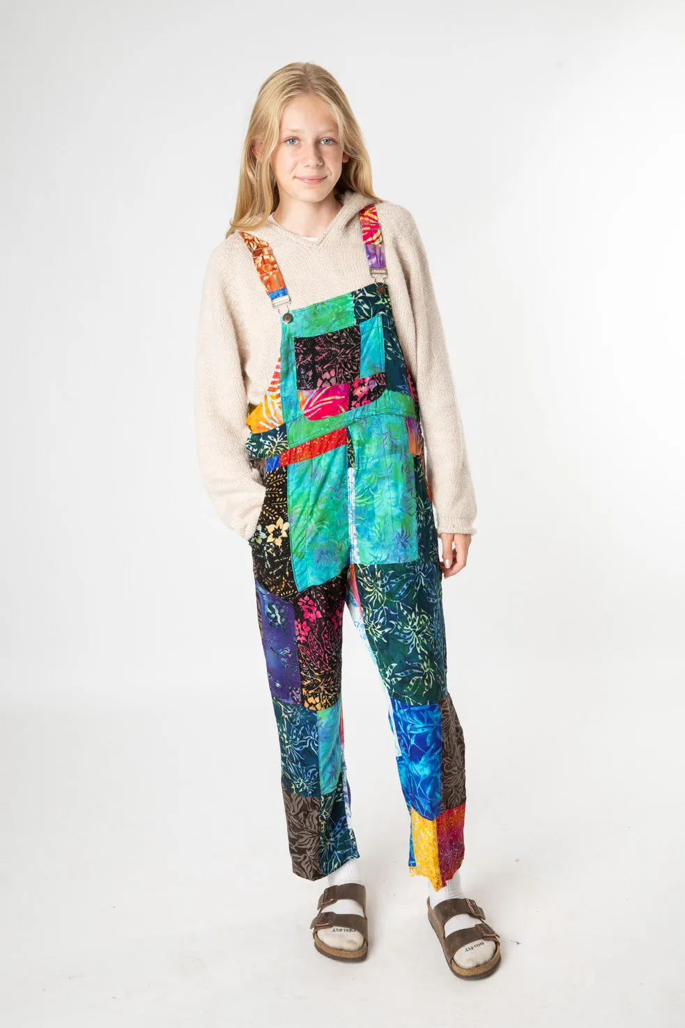 Playful Batik Patchwork Overalls Overstock