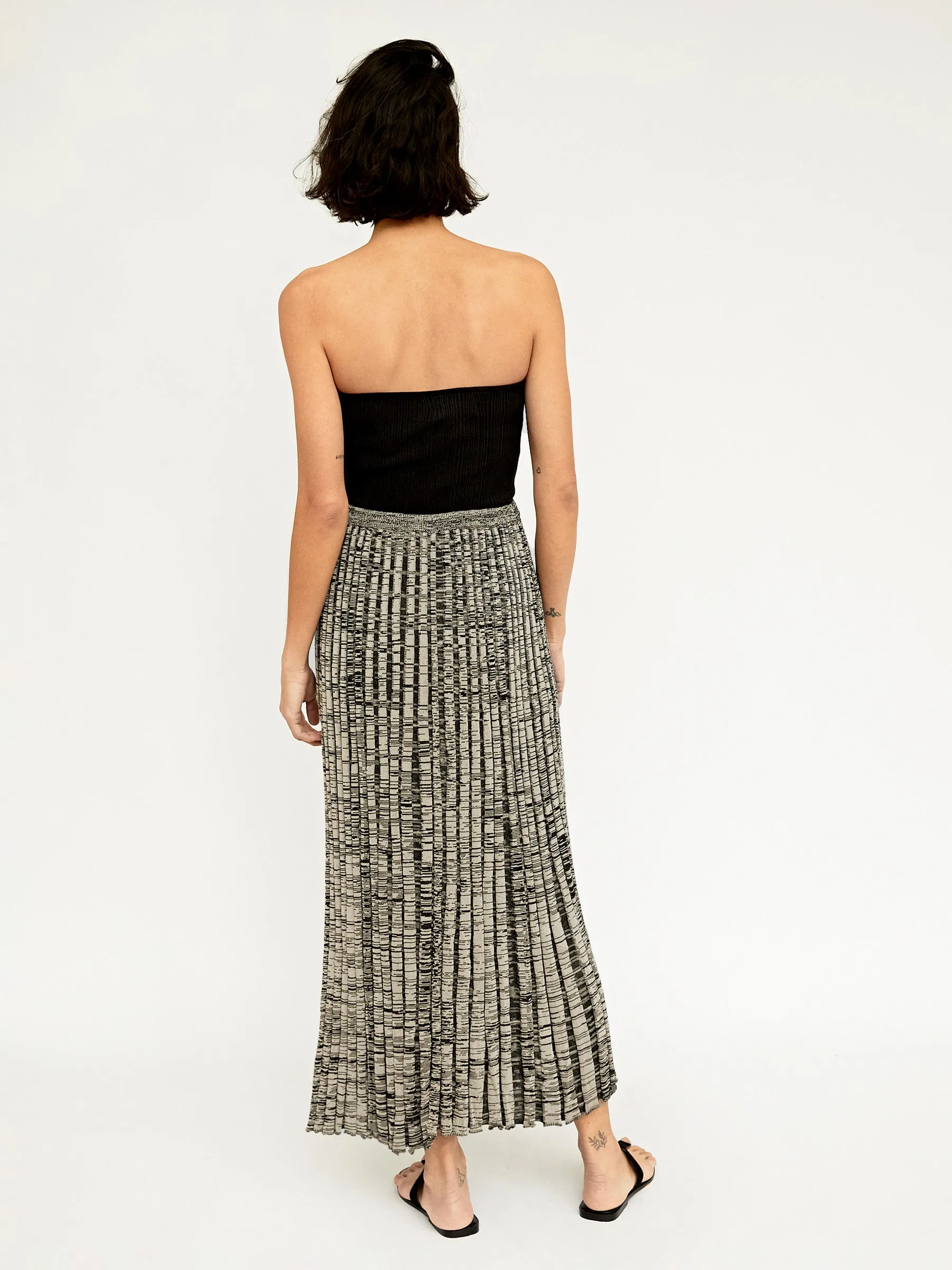 Pleated Knit Tie Skirt