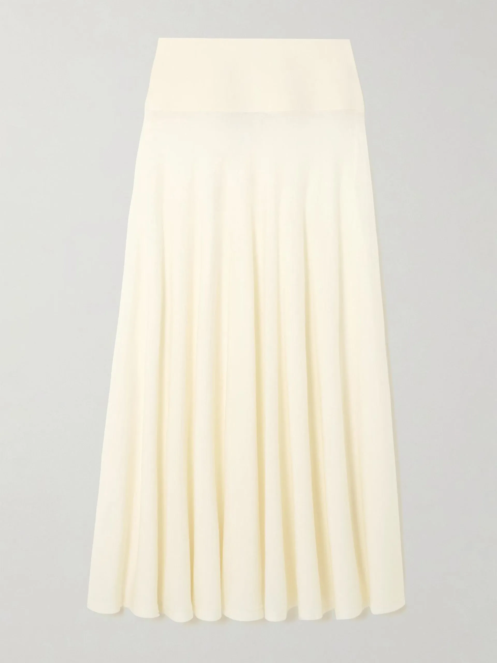 Pleated wool maxi skirt