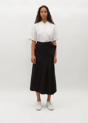 Pleated Wrap Skirt — Black