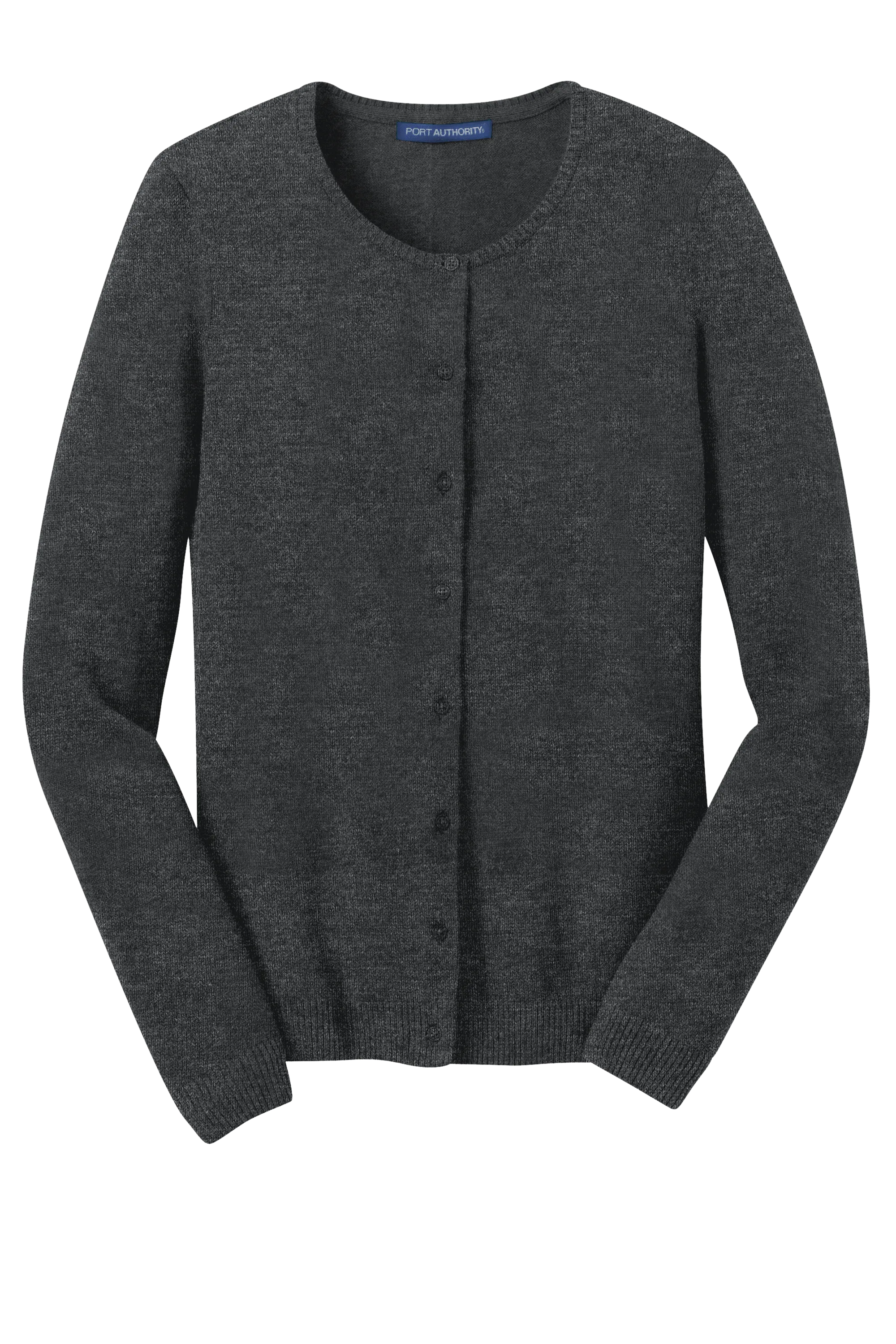 Port Authority® Women's Cardigan Sweater - Charcoal Heather