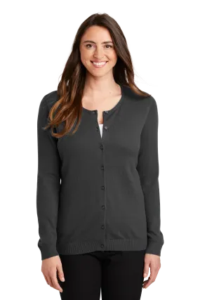 Port Authority® Women's Cardigan Sweater - Charcoal Heather