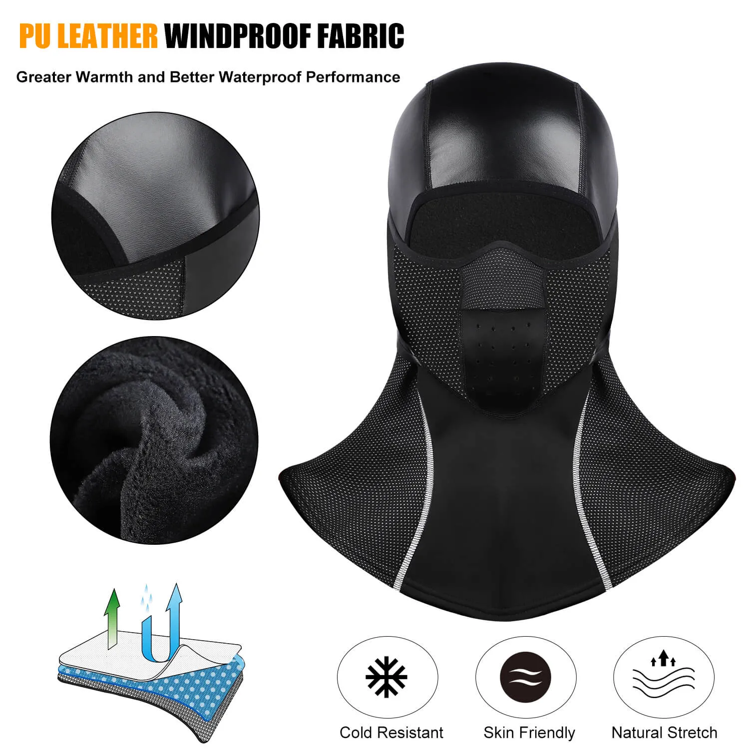 Quality Leather Winter Cycling Cap Warm Fleece Windproof Balaclava Tactical Soldier Hood Ski Snowboard Motorcycle Bike Sport Hat