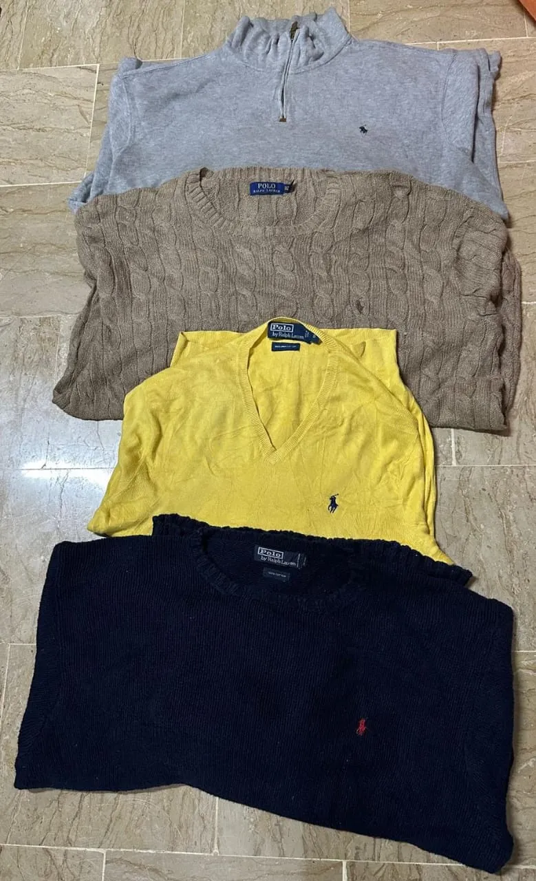 Ralph Lauren Quarter Zips, Cable Knits & Round Necks Mix - 50 Pcs