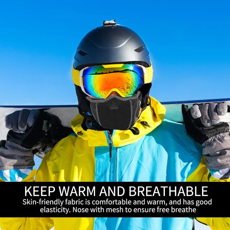 Reflective Sports Scarf Winter Thermal Balaclava Face Cover Activated Carbon Filter Ski Running Cycling Headwear