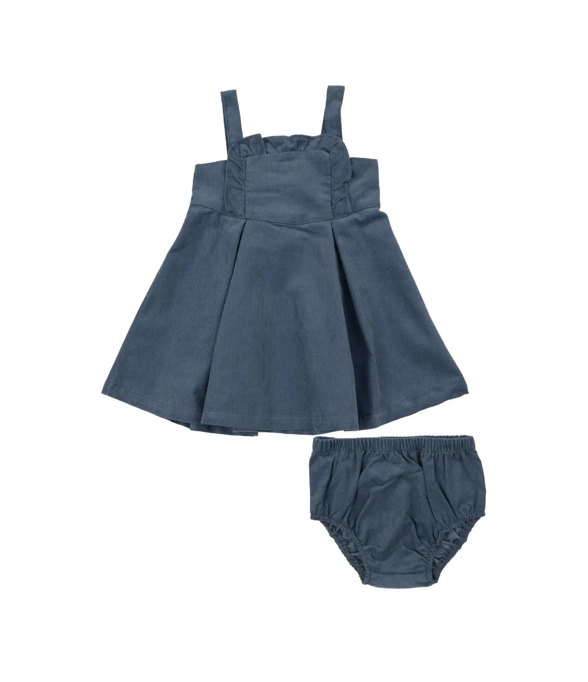 Ruffle Jumper w/ Diaper Cover - Cord Navy