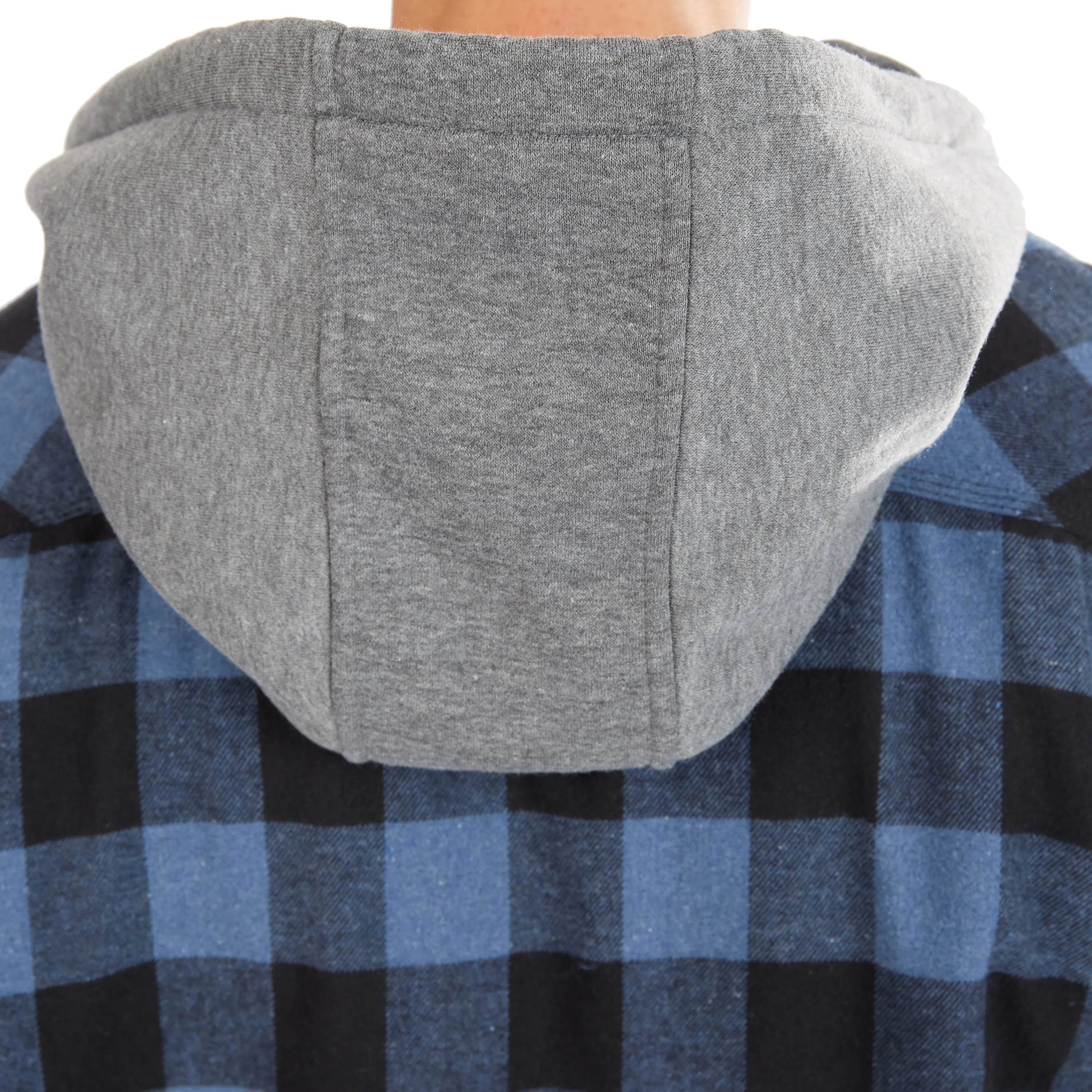 SHERPA-LINED HOODED FLANNEL SHIRT-JACKET