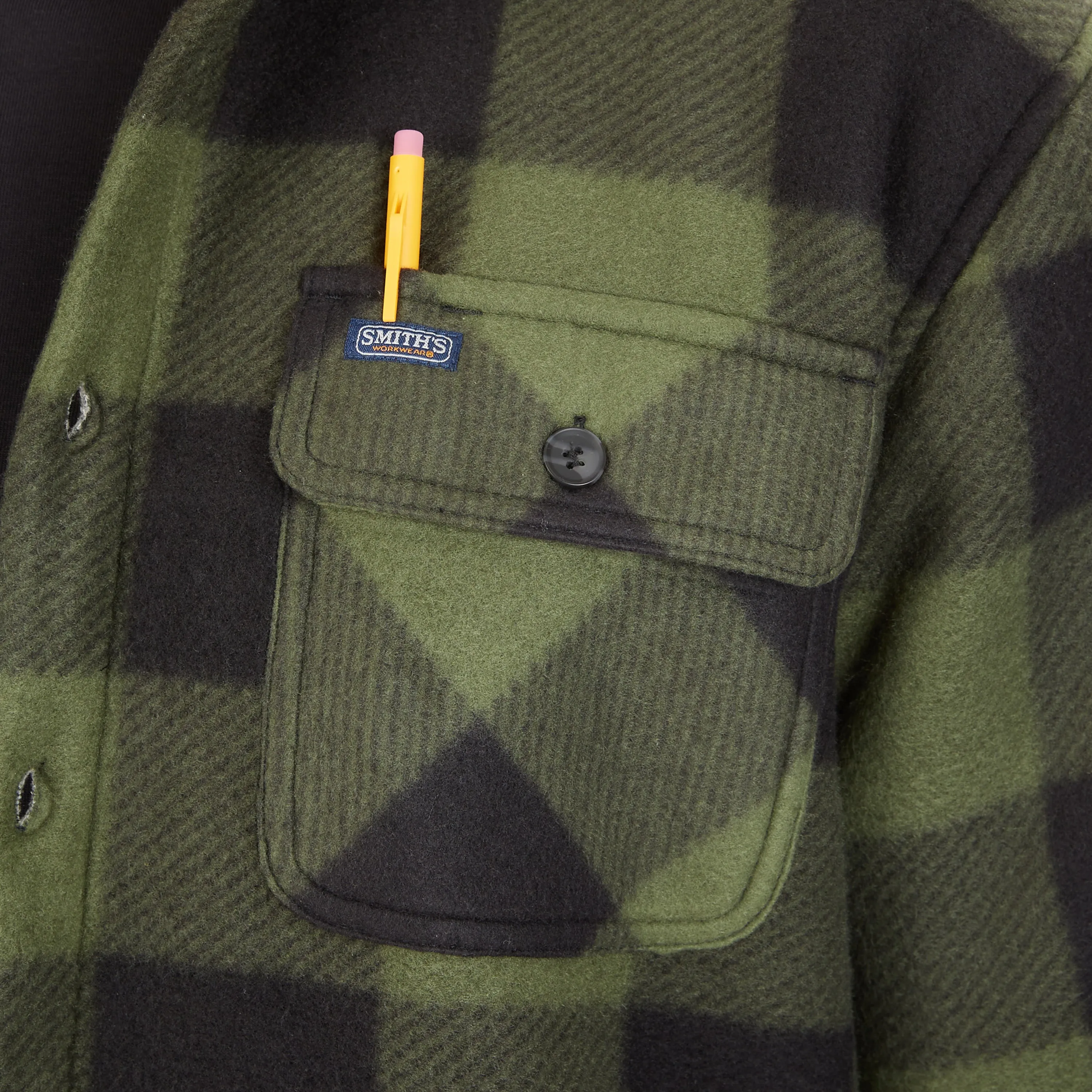 SHERPA-LINED PLAID FLEECE SHIRT JACKET