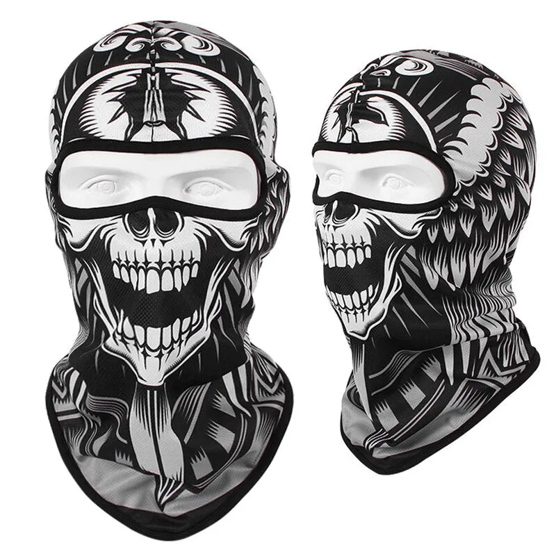 Skull Print Bandana Balaclava Full Face Mask Scarf Outdoor Fishing Hunting Hiking Cycling Neck Gaiter Face Cover Shield