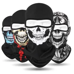 Skull Print Bandana Balaclava Full Face Mask Scarf Outdoor Fishing Hunting Hiking Cycling Neck Gaiter Face Cover Shield