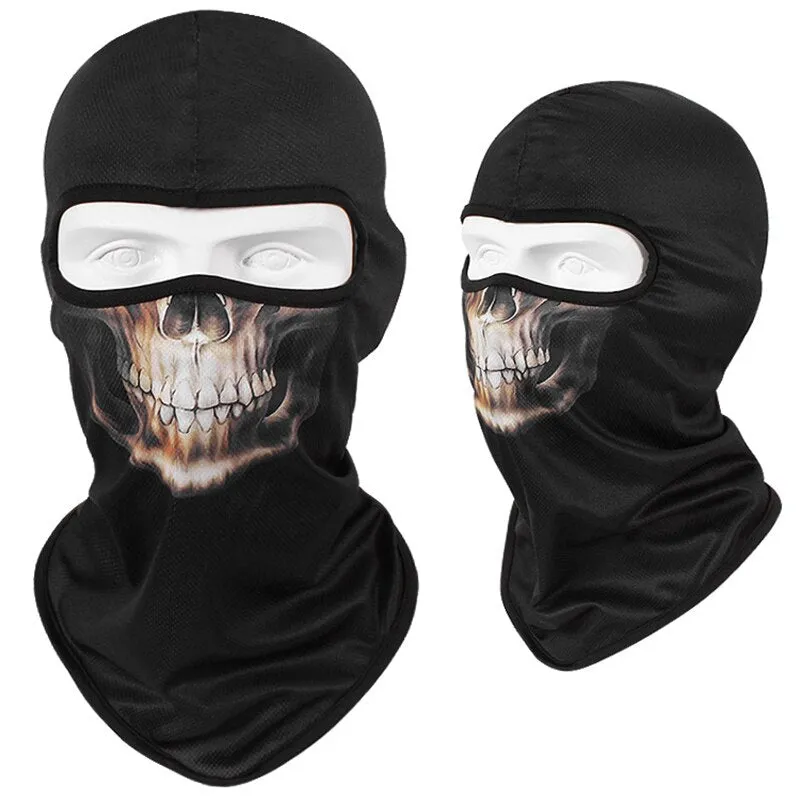 Skull Print Bandana Balaclava Full Face Mask Scarf Outdoor Fishing Hunting Hiking Cycling Neck Gaiter Face Cover Shield