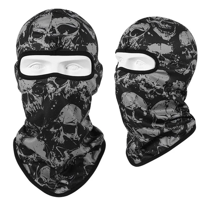 Skull Print Bandana Balaclava Full Face Mask Scarf Outdoor Fishing Hunting Hiking Cycling Neck Gaiter Face Cover Shield