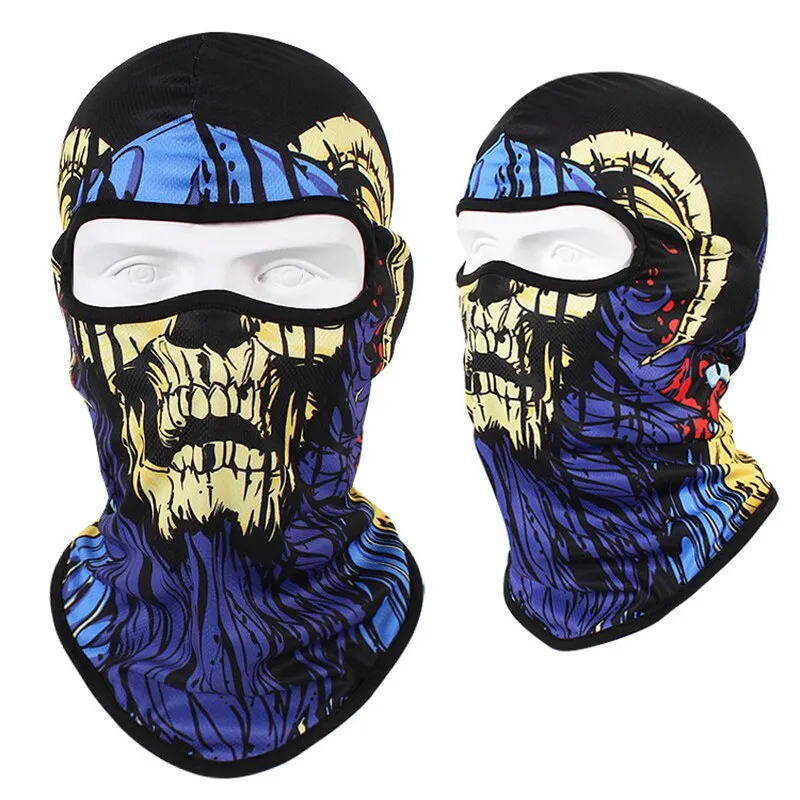 Skull Print Bandana Balaclava Full Face Mask Scarf Outdoor Fishing Hunting Hiking Cycling Neck Gaiter Face Cover Shield