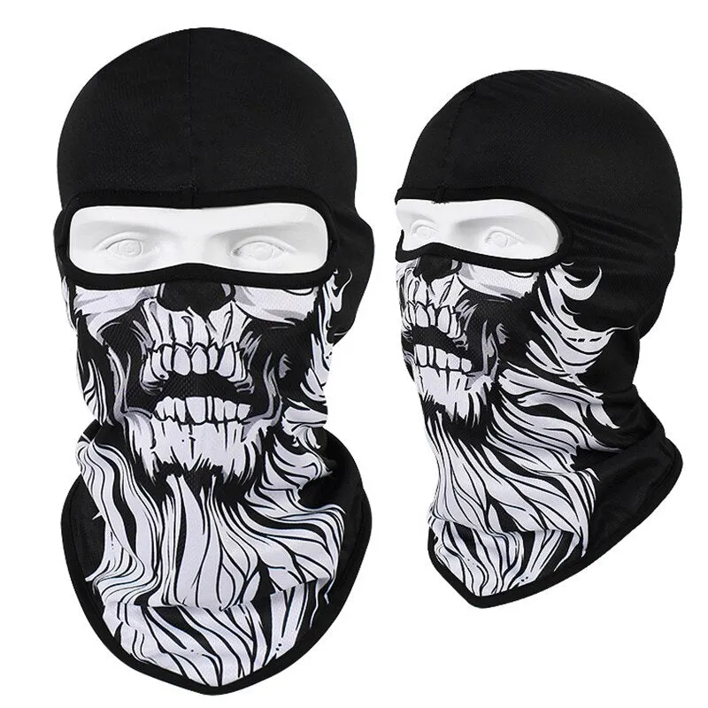 Skull Print Bandana Balaclava Full Face Mask Scarf Outdoor Fishing Hunting Hiking Cycling Neck Gaiter Face Cover Shield