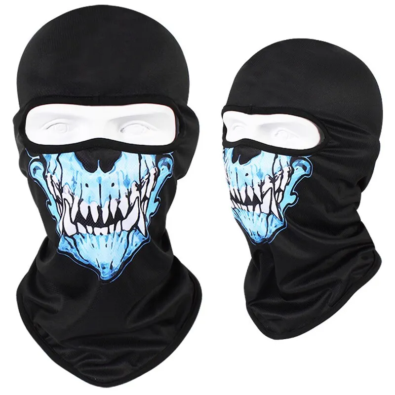 Skull Print Bandana Balaclava Full Face Mask Scarf Outdoor Fishing Hunting Hiking Cycling Neck Gaiter Face Cover Shield