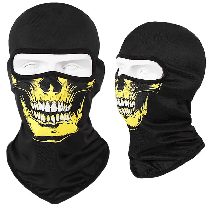 Skull Print Bandana Balaclava Full Face Mask Scarf Outdoor Fishing Hunting Hiking Cycling Neck Gaiter Face Cover Shield