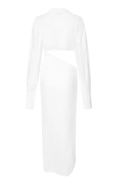 Subtle White Cutout Shirt Dress