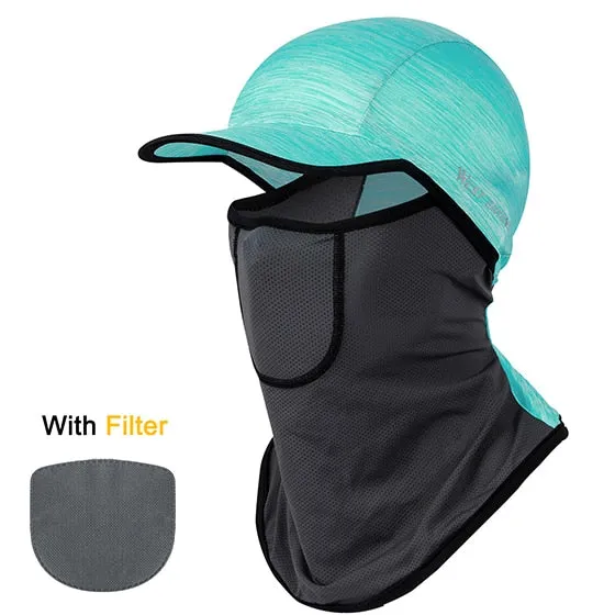 Summer Cycling Headwear Face Cover With Filter Men Women Ice Silk Anti-UV Sports Fishing Running Balaclava Cap