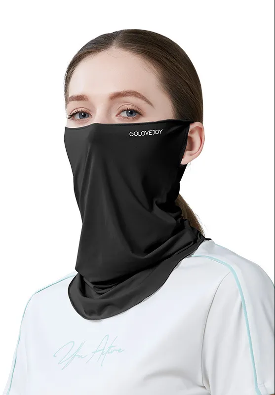 Summer Outdoor Riding Sun Protection Mask Female Neck Protection Sun Protection UV Protection Ice Silk Cold Feeling Ear Hanging Mask