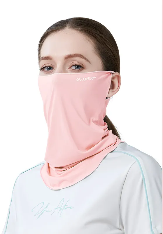 Summer Outdoor Riding Sun Protection Mask Female Neck Protection Sun Protection UV Protection Ice Silk Cold Feeling Ear Hanging Mask