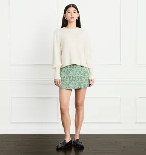 The Cropped Sylvie Sweater - Cream Merino Wool