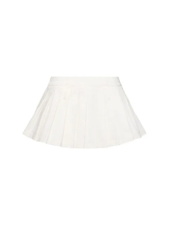 The Frankie Shop   Blake pleated denim mini skirt 