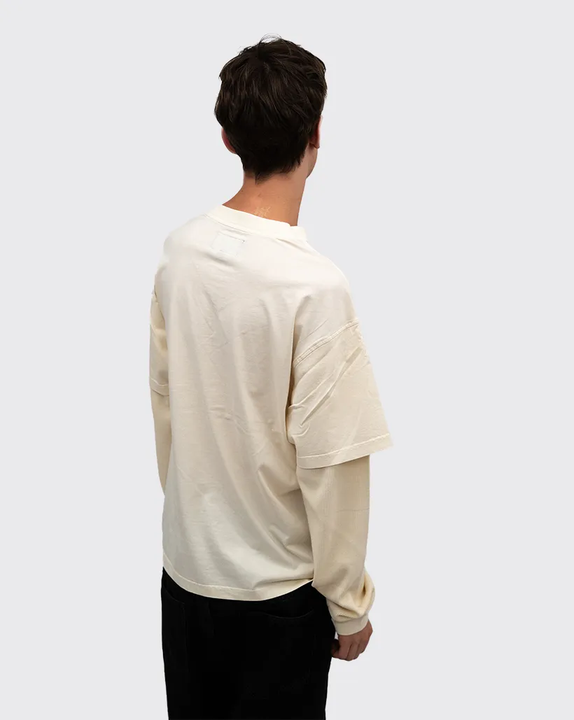 Welcome Shard Layered Longsleeve Shirt - Bone