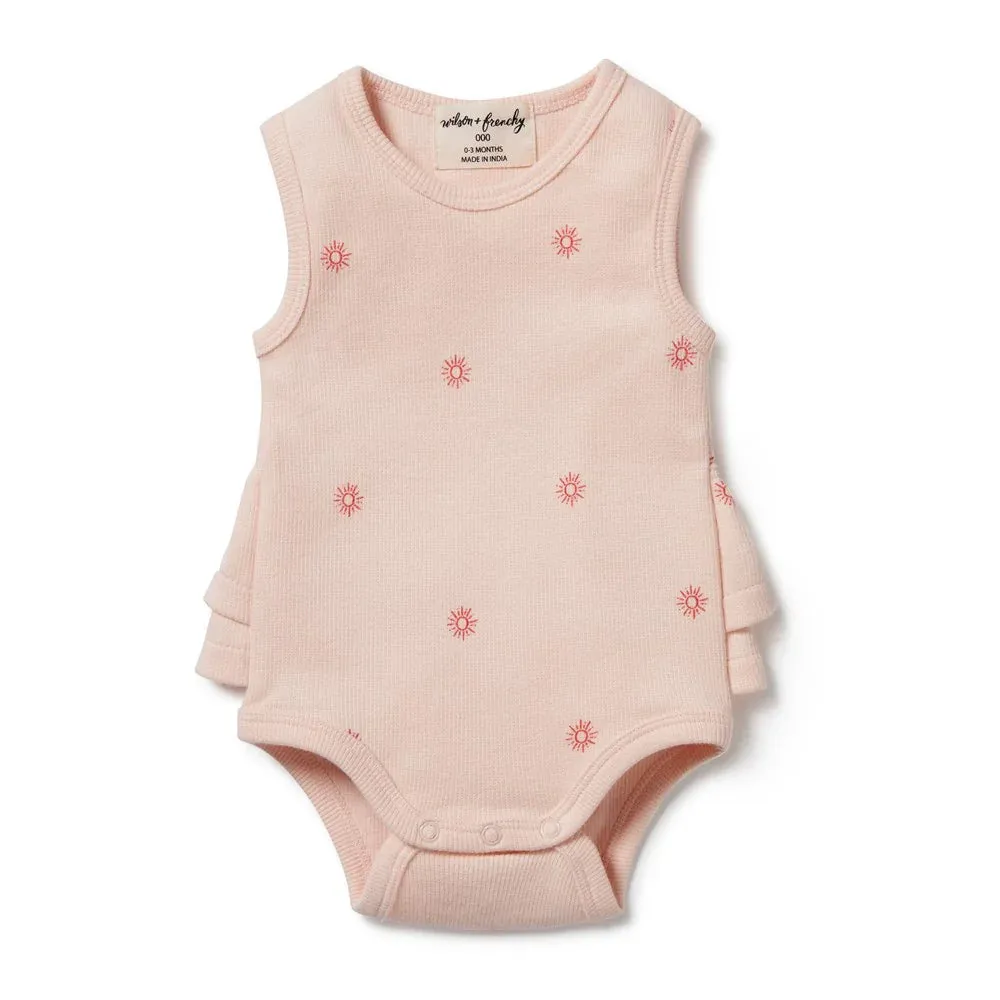 WILSON & FRENCHY PETIT SOLEIL RUFFLE BODYSUIT