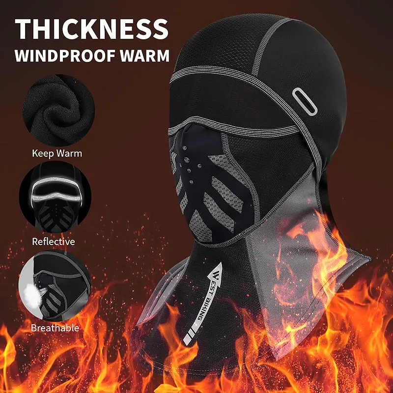 Winter Sport Cycling Cap Reflective Men Women Scarf Balaclava Neck Warmer Ski Bicycle Motorcycle Running Head Cap Hat