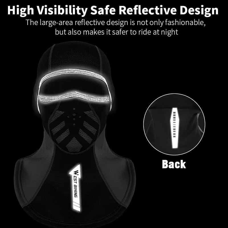 Winter Sport Cycling Cap Reflective Men Women Scarf Balaclava Neck Warmer Ski Bicycle Motorcycle Running Head Cap Hat