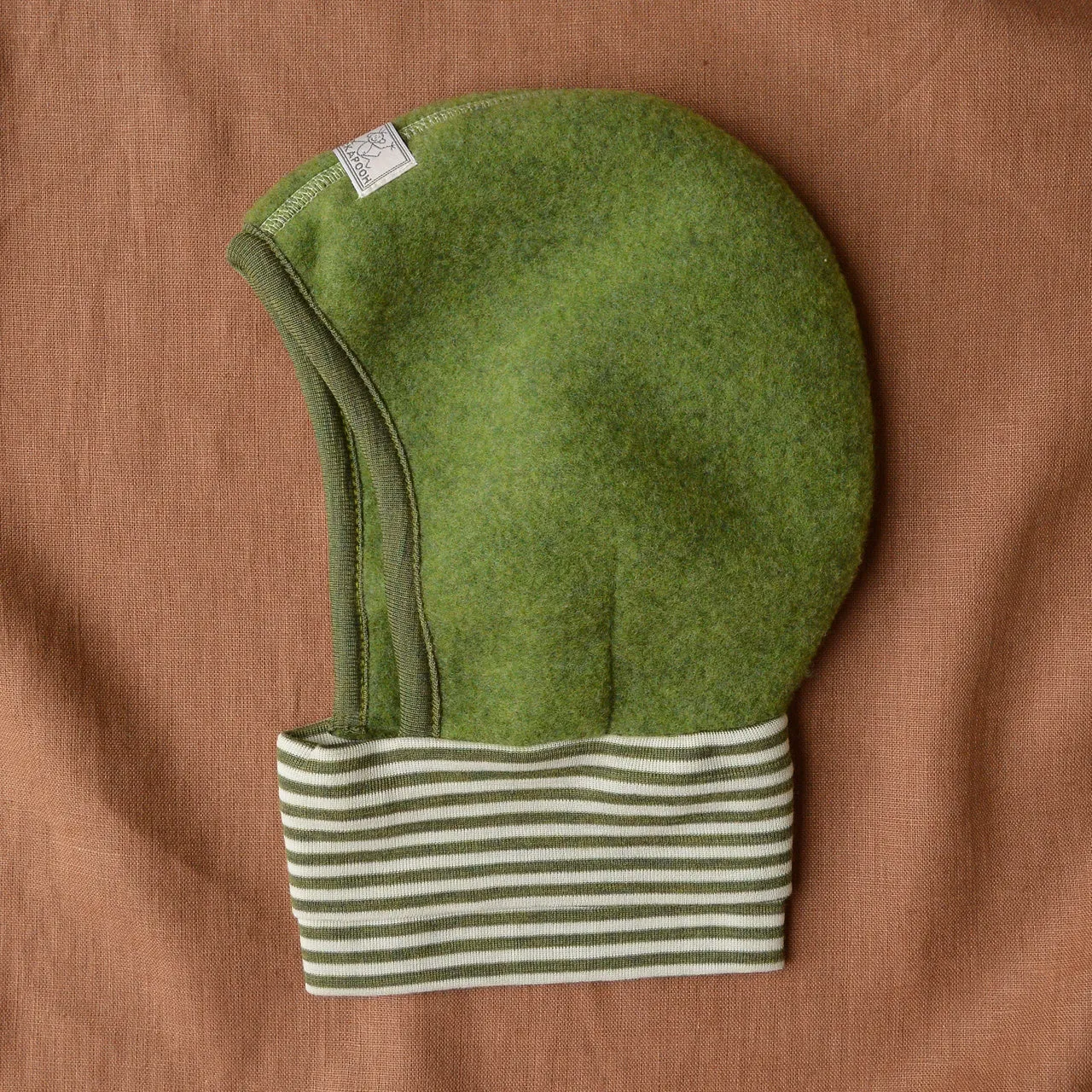 Wool Fleece Balaclava with Stripy Neck Warmer (3m-6y )