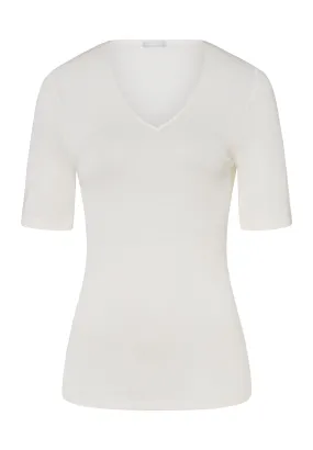 Woolen Silk W Short Sleeve Top | Cygne 71417-795