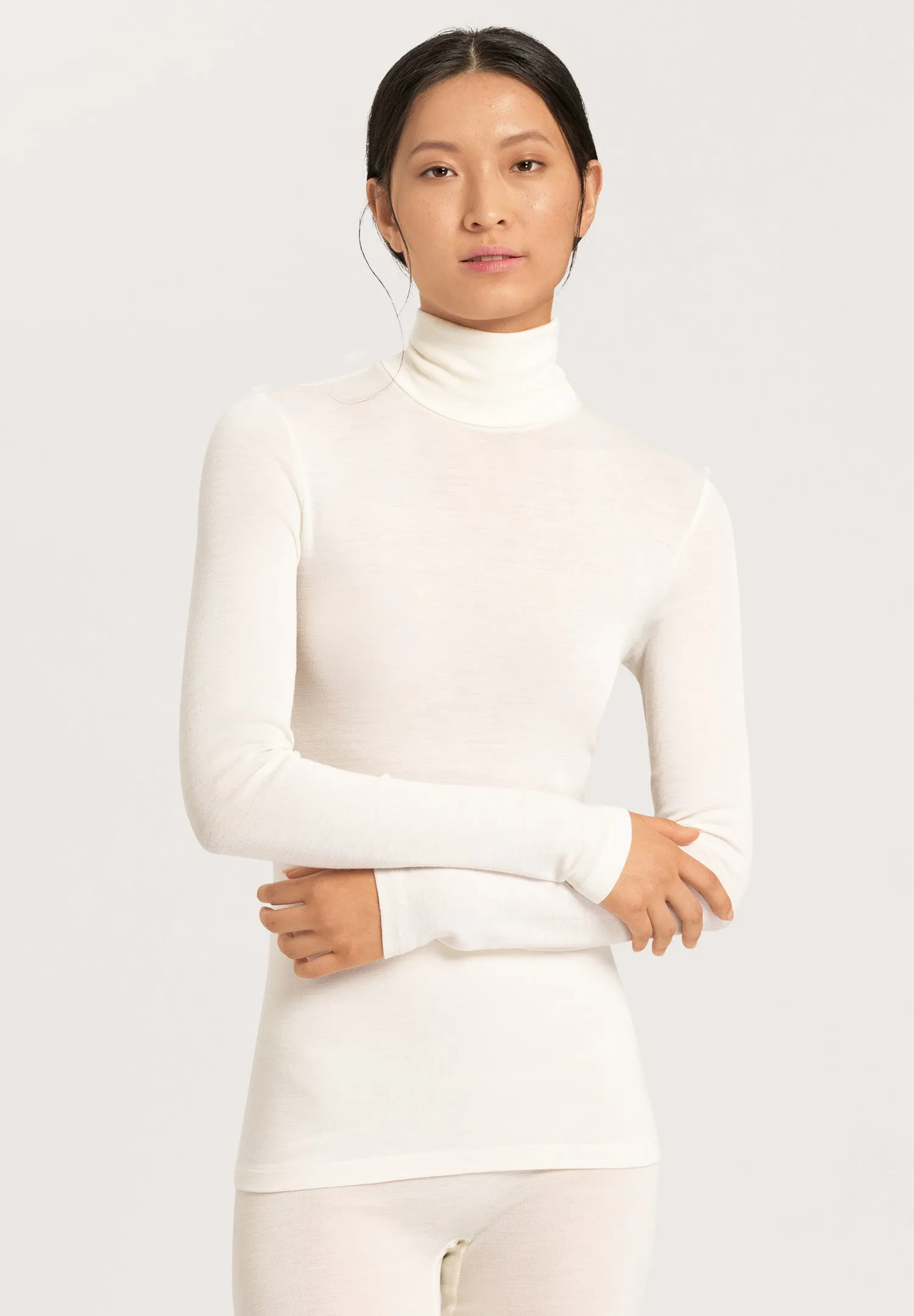 Woolen Silk W Wool And Silk Turtleneck | Cygne 71423-795