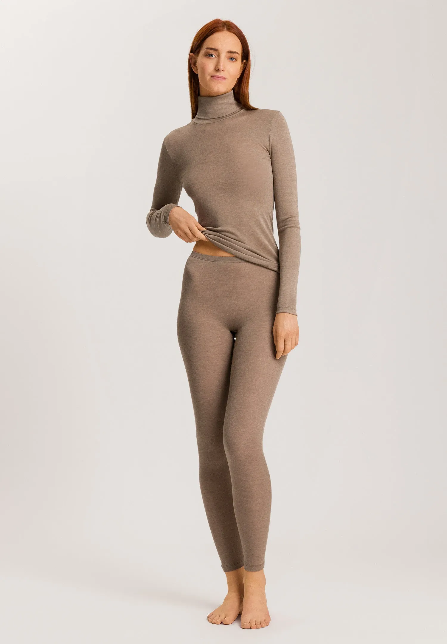 Woolen Silk W Wool And Silk Turtleneck | Taupe 71423-2847